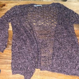 Purple Knit Crochet Sweater